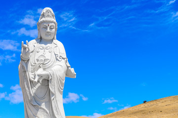 Fototapeta na wymiar Buddha statue of Guan Yin near Nan Hai Pu Tuo Temple at Sellicks Hill erected in May 2015 and open for public daily any time