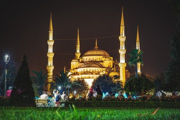 View of the famous Blue Mosque in Istanbul, Turkey