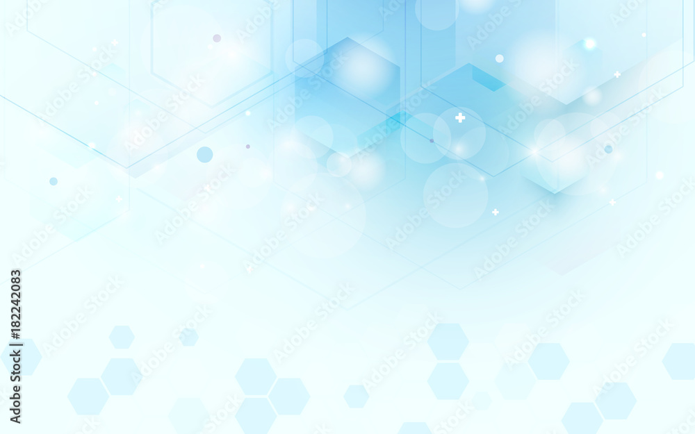 Poster Abstract hexagons technology digital hi tech concept background. Space for your text