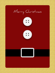 Vestido de Santa Claus.
Postal de Navidad imitando el vestido de Santa Claus.
