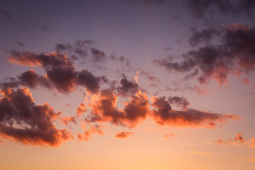 Sunset sky with clouds