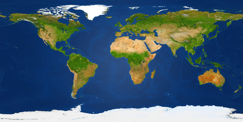 Naklejka premium Bardzo duża duża mapa z dostępną szczegółową rozdzielczością. Mapa świata w rozmiarze XXL ilustracja Dołączona łatka przycinająca. Podstawowe źródło, elementy tego obrazu dostarczone przez NASA