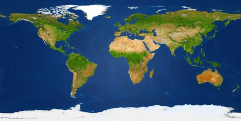 Photo sur Plexiglas Carte du monde Grande carte extra large avec des détails de la plus haute résolution disponibles. Illustration de carte du monde physique de taille XXL Patch d& 39 écrêtage inclus. Source primaire, éléments de cette image fournis par la NASA
