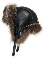 Cap with fur, russian hat, isolated