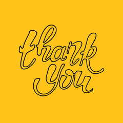 Obraz premium Thank You handwritten inscription. Hand drawn lettering. Thank You calligraphy. Thank you card. Vector illustration.
