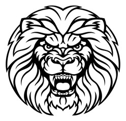Lion Sports Mascot Angry Face