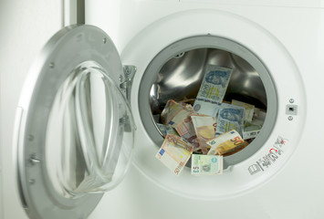 the money is washed with the washing machine