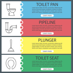 Plumbing web banner templates set