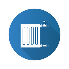 Radiator flat design long shadow glyph icon