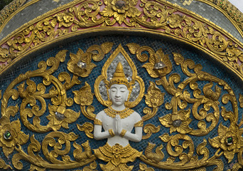 Fototapeta na wymiar Temple sculpture Wat Doi Saket Chiang Mai Thailand