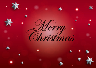 merry christmas star and red background