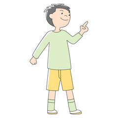 小学生7歳男の子_指差す