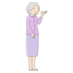 おばあちゃん_手で示す