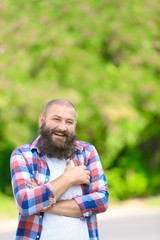 Fototapeta premium Emotional mature man outdoors
