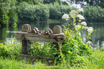 Old floodgate on lake