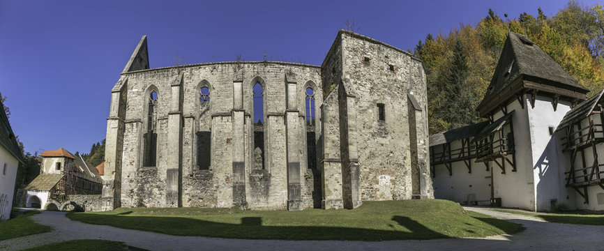 Panoramic view of interior of monastery Zice near Slovenske Konjice, Slovenia