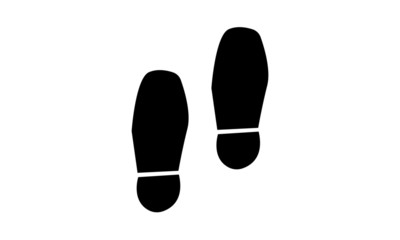 Shoes Footprint. Black silhouette of footprint