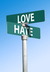 love and hate sign