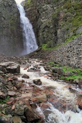 Obraz premium Njupeskär waterfall at the Fulufjället national park in Sweden