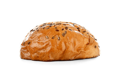 Sliced burger bun on white background