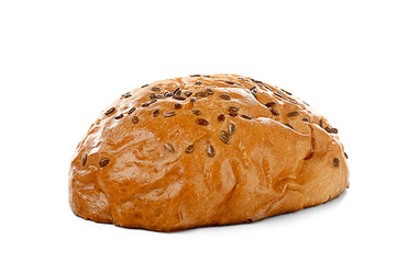 Sliced burger bun on white background