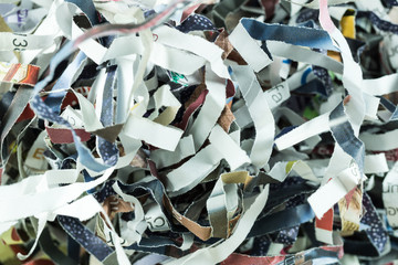 shredded magazine paper long strips shape