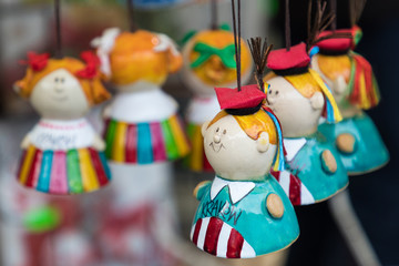 Artistic souvenir at local traditional market in Cracow, Poland.
