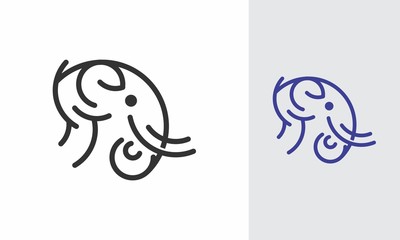 Naklejka premium monoline elephant