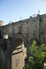 Streets of Ronda, Spanish Moor town - Ronda, Malaga, Andalusia, Spain. View for the old bridge.