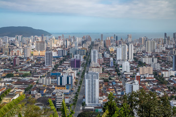 Fototapeta premium Aerial view of Santos City - Santos, Sao Paulo, Brazil
