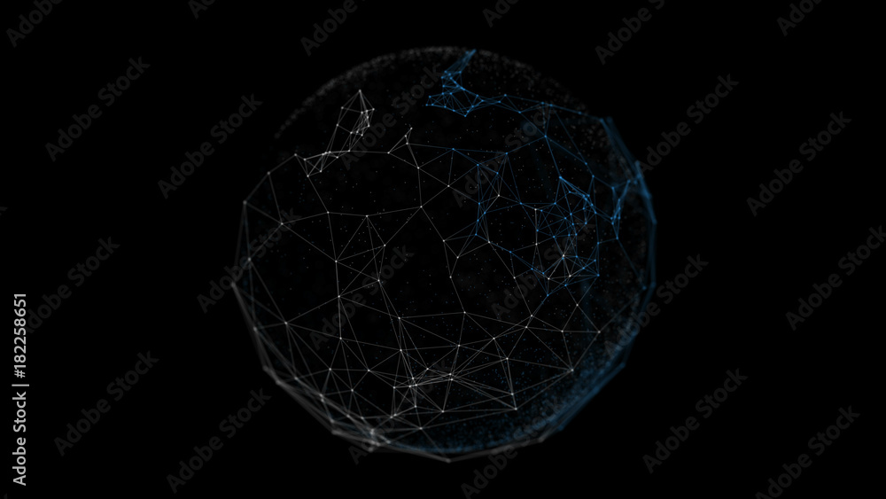 Poster abstract polygonal space low poly dark background with connecting dots and lines. connection structu