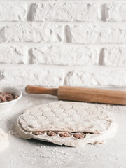 Process of making homemade pelmeni