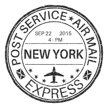 NEW YORK black round postmark for envelope