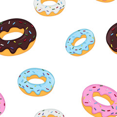 Donuts. Seamless pattern