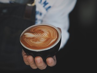 How to make a coffee latte by barista.