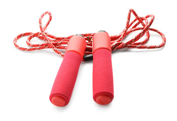 Jumping rope on white background