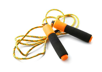 Jumping rope on white background