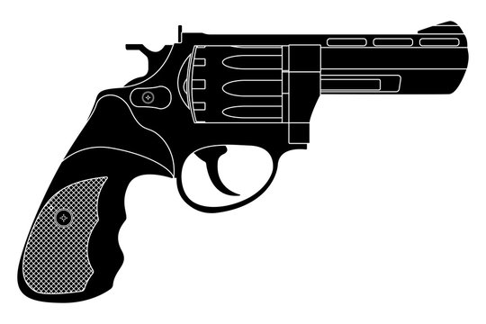 Revolver. Black drawing