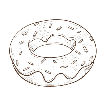 Donut. Outline drawing