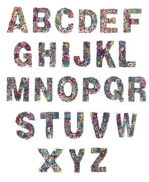 wooden letters abcd