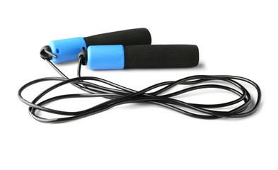 Jumping rope on white background