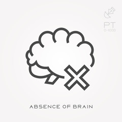 Line icon absence of brain