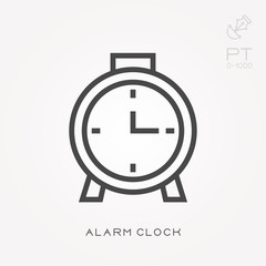 Line icon alarm clock
