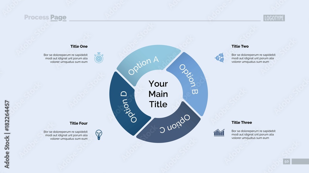 Poster pie chart with four elements template