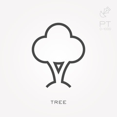 Line icon tree