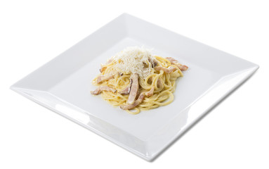 Classic italian Carbonara pasta.