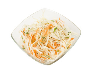 Healthy salad with carrot and cabbage.