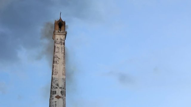 Smoke drifted out of the crematorium and were drifting in the direction of the wind. 