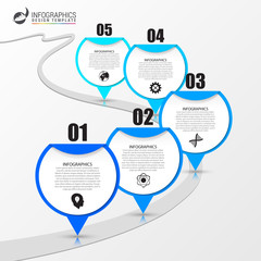 Infographic design template with a road. Vector