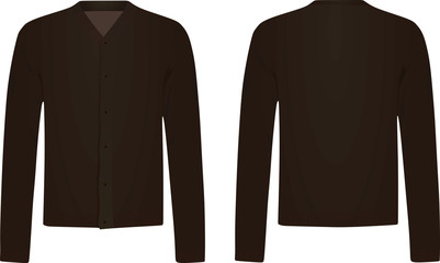 Brown cardigan. vector illustration